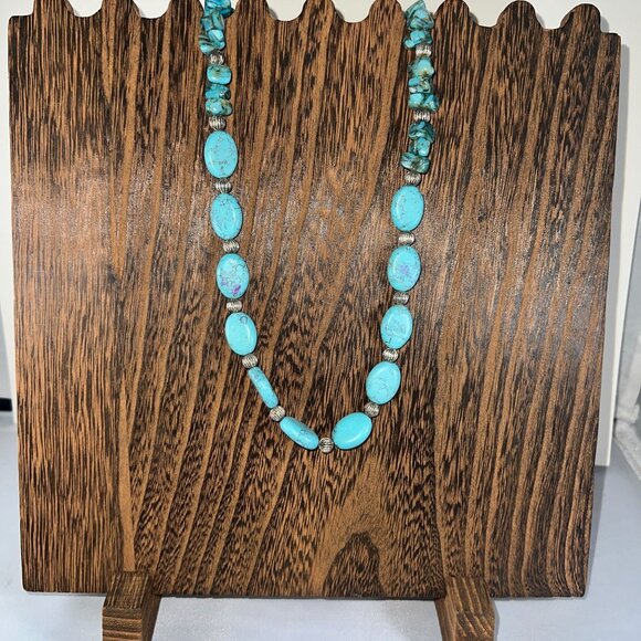 Vintage Turquoise & Coral Beaded Necklace Set - Picture 5 of 6